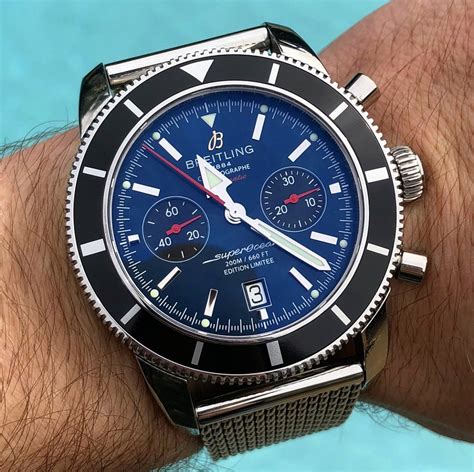 breitling superocean heritage 46 chronograph blue|breitling superocean chronograph review.